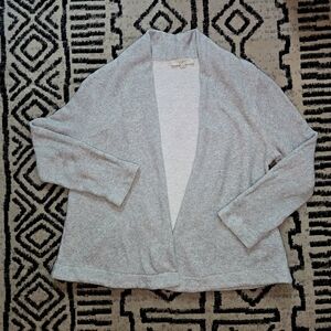 LOFT Light Gray Open Front Cardigan